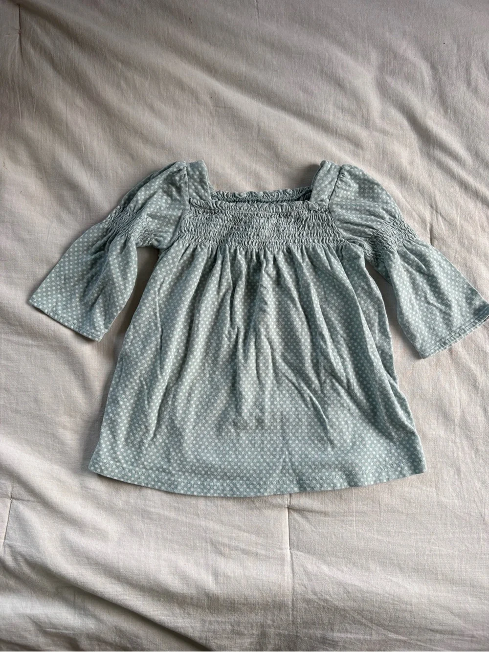 Baby gap light blue polka dot dress